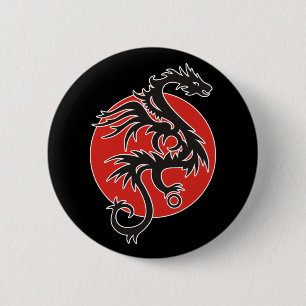 Dragon Sun - Schwarz-Weiß + Ihre Ideen Button
