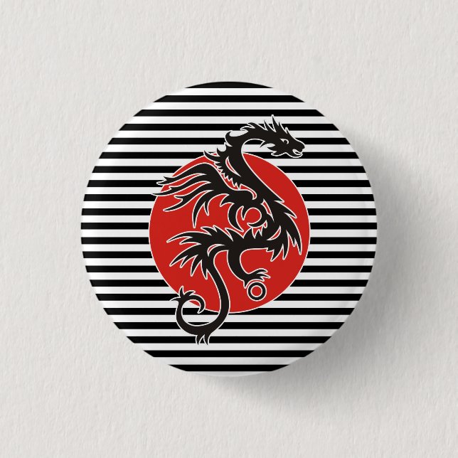 Dragon Sun - Schwarz-Weiß + Ihre Ideen Button (Vorderseite)