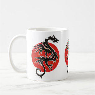 Dragon Sun - Schwarz-Weiß + Ihre Ideen Kaffeetasse