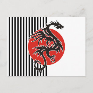 Dragon Sun - Schwarz-Weiß + Ihre Ideen Postkarte