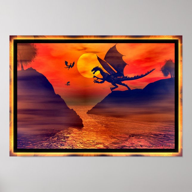 Dragon Sunset Poster (Vorne)