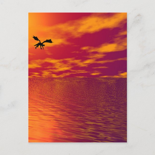 Dragon Sunset Postkarte (Vorderseite)