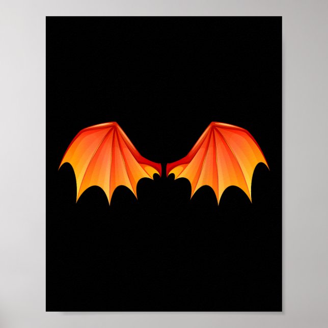 Dragon T Flügel Halloween Kostüm Orange auf der KK Poster (Vorne)