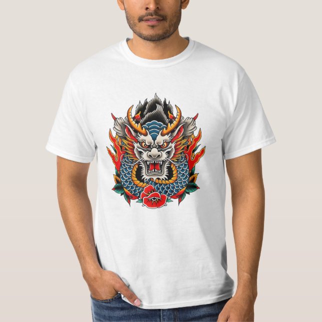 Dragon tattoo epischen Gamer Fantasy Fan, dass Tin T-Shirt (Vorderseite)