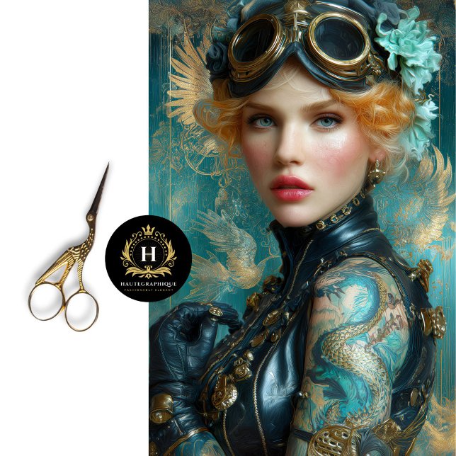 Dragon Tattoo Steampunk Girl Decoupage Paper Seidenpapier (Von Creator hochgeladen)