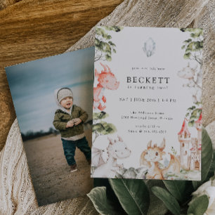 Dragon Theme Birthday Party Einladung