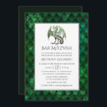 Dragon themed Bar Mitzvah Einladung<br><div class="desc">Schimmerende Imitate Glitzer Dragon skaliert Bar mitzvah Einladung.</div>
