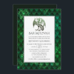 Dragon themed Bar Mitzvah Einladung<br><div class="desc">Schimmerende Imitate Glitzer Dragon skaliert Bar mitzvah Einladung.</div>