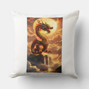 "Dragon Throw Kissen: Mythische Eleganz für Ihre S Kissen