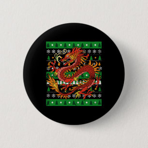 Dragon Ugly Christmas Button