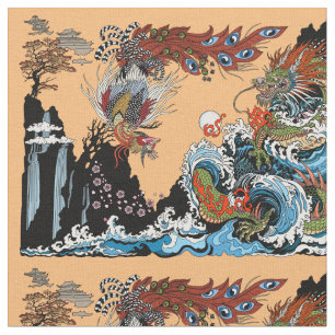 Dragon und Feng Huang. Illustration durch Insima Stoff