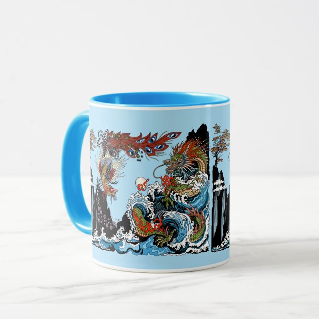 Dragon und Feng Huang. Illustration durch Insima Tasse (Vorderseite Links)