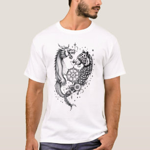 Dragon und Leopard Tattoo Design T-Shirt
