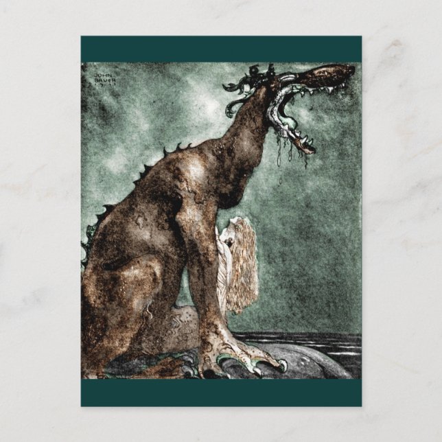 Dragon und Mermaid Postkarte (Vorderseite)