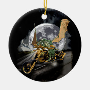 Dragon und Moon Fantasy Artwork Keramikornament