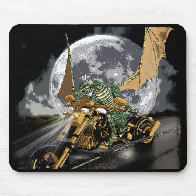 Dragon und Moon Fantasy Artwork Mousepad (Vorne)