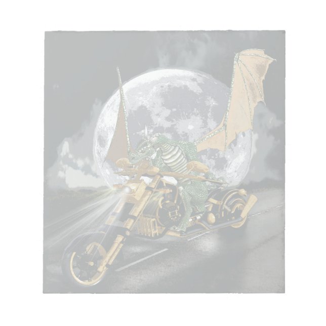 Dragon und Moon Fantasy Artwork Notizblock (Vorderseite)
