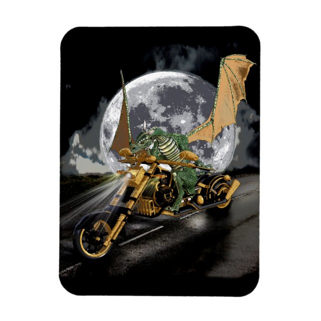 Dragon und Moon Fantasy Magnet (Vertikal)