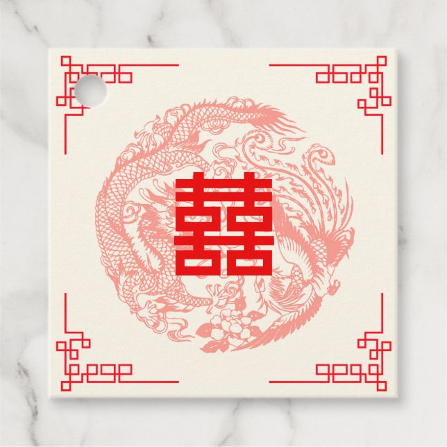 Dragon und Phoenix-Hochzeit in China Geschenkanhänger (Vorderseite)