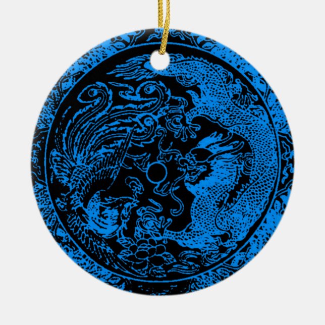 Dragon und Phoenix-Ornament Keramikornament (Vorne)