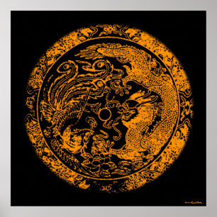 Dragon und Phoenix Print Poster