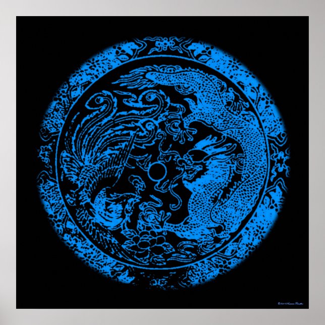 Dragon und Phoenix Print Poster (Vorne)