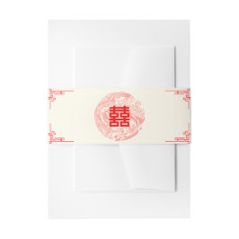 Dragon und Phoenix Rote chinesische Hochzeit Einla Einladungsbanderole