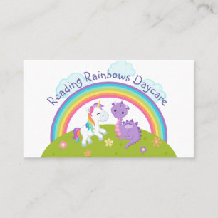 Dragon und Unicorn unter Regenbogen Visitenkarte