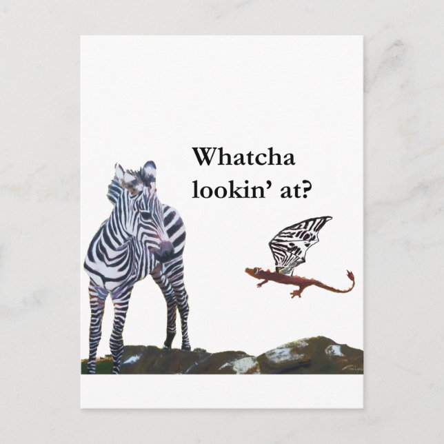 Dragon und Zebra Postkarte (Vorderseite)