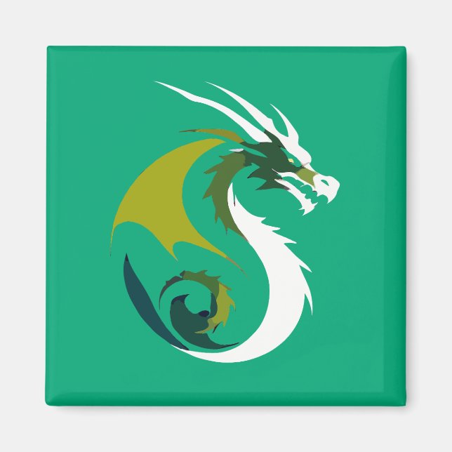 Dragon Vector Art Animal Modern Urban City Grafik Magnet (Vorne)