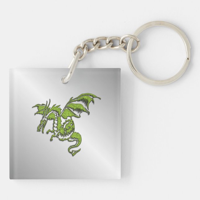 Dragon vert sur argent (Dos)