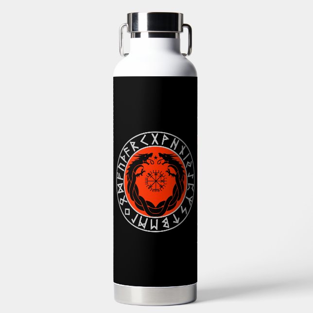 Dragon Viking Rune Protection Trinkflasche (Vorderseite)