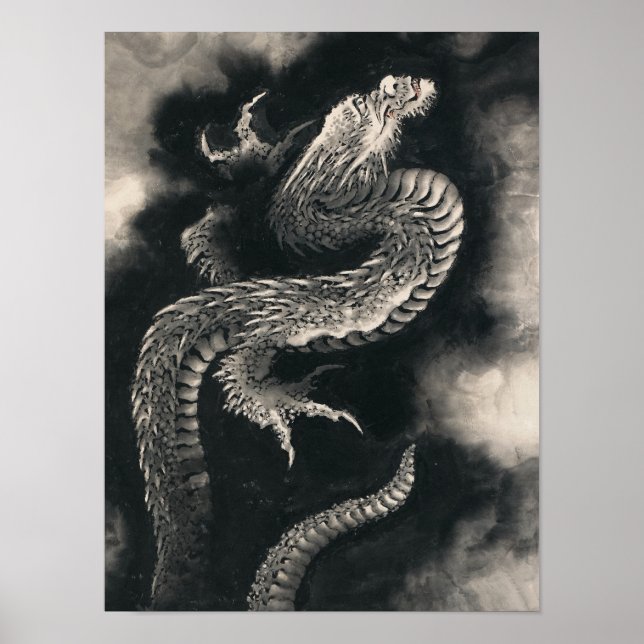 Dragon von Katsushika Hokusai Poster (Vorne)
