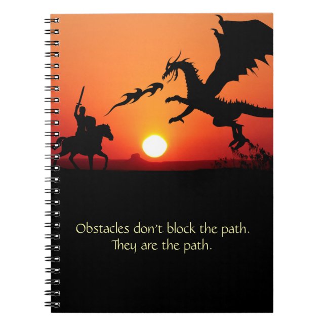 Dragon vs Knight Inspiration Motivierend Notizblock (Vorderseite)