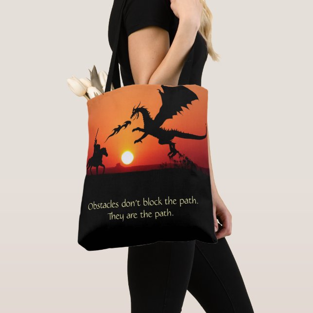 Dragon vs Knight Inspiration Motivierend Tasche (Von Nahem)