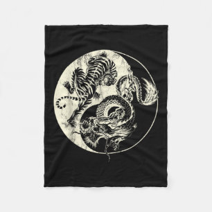 Dragon Vs Tiger Tattoo! Yin and Yang Beast Fight Fleecedecke