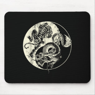 Dragon Vs Tiger Tattoo! Yin and Yang Beast Fight Mousepad