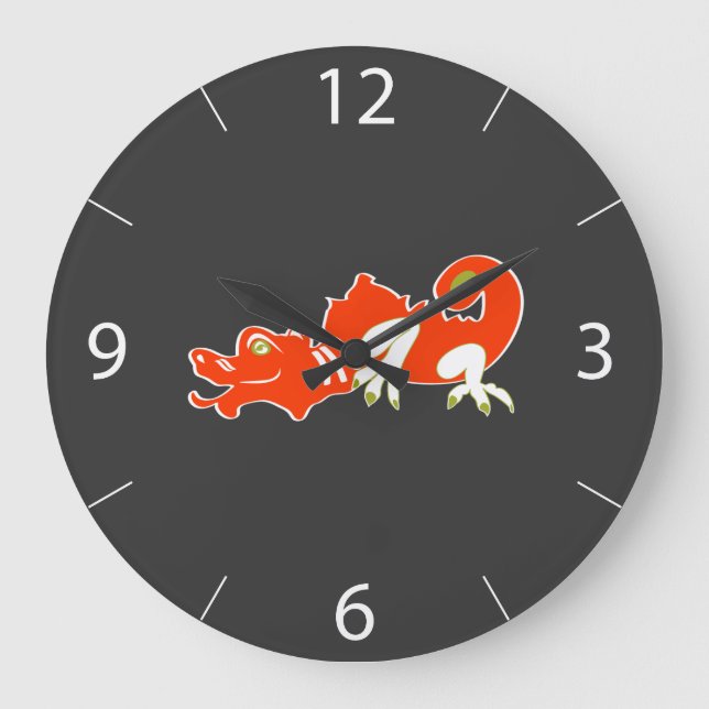 Dragon Wall Clock Große Wanduhr (Vorderseite)
