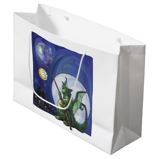 Dragon Watch Art Große Geschenktüte (Vorderseite Schrägansicht)