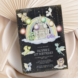 Dragon Whimsical Magic Birthday Party Einladung