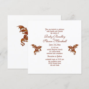 Dragon White Fantasy Wedding Thema Einladung