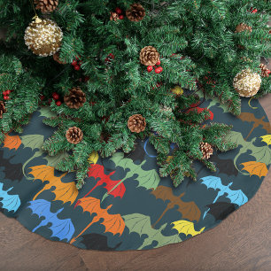 Dragon Wing Blue Flight Fantasy Polyester Weihnachtsbaumdecke