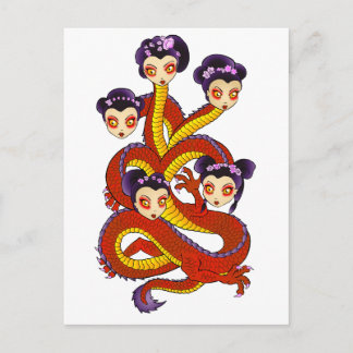 Dragon Women Postcard Postkarte