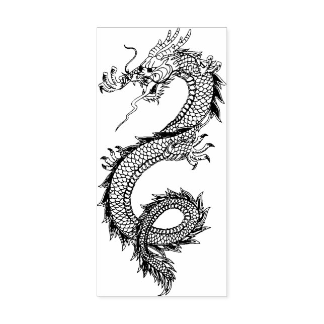 Dragon Wood Art Briefmarke Gummistempel (Prägung)