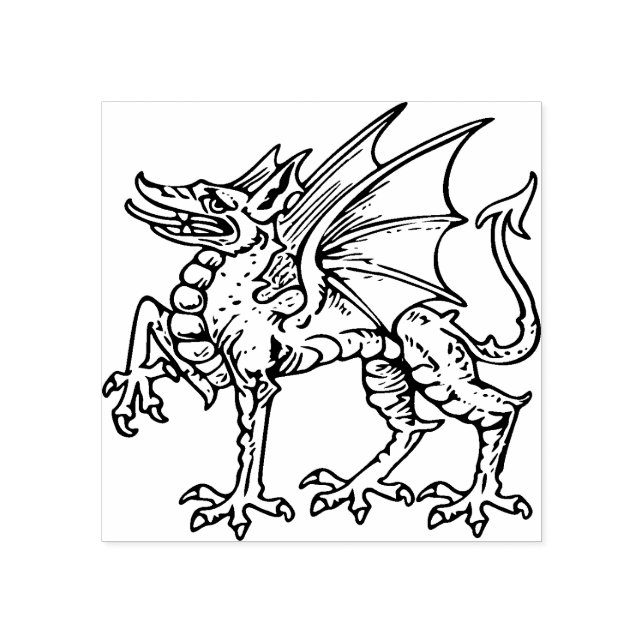 Dragon Wood Art Briefmarke Gummistempel (Prägung)