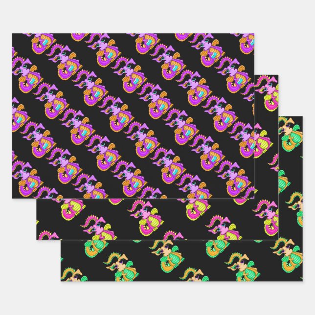 Dragon Wrapping Paper Set Geschenkpapier Set (Set)