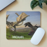 Dragon Wyvern Battle Fantasy Mousepad<br><div class="desc">Dieses Design kann personalisiert werden, indem Sie die Option zum Hinzufügen von Text anpassen auswählen. Kontaktieren Sie mich unter colorflowcreations@gmail.com , wenn Sie dieses Design für ein anderes Produkt haben möchten. Kaufen Sie meine originale abstrakte Acrylmalerei zum Verkauf unter www.etsy.com/shop/colorflowart. Sehen Sie mehr meiner Kreationen oder folgen Sie mir unter...</div>