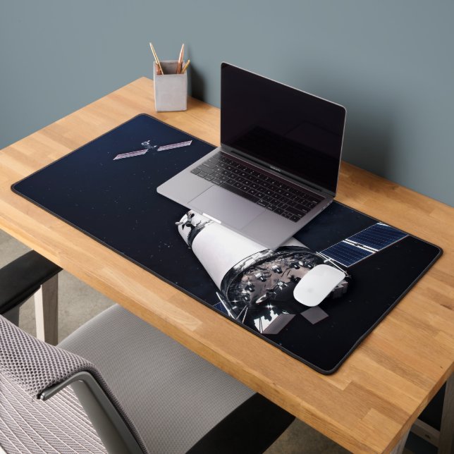 Dragon Xl Spacecraft nähert sich einem Lunar Gatew Schreibtischunterlage (Büro 2)