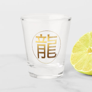 Dragon Year Gold Prägen Effekt Symbol Shot Glass Schnapsglas
