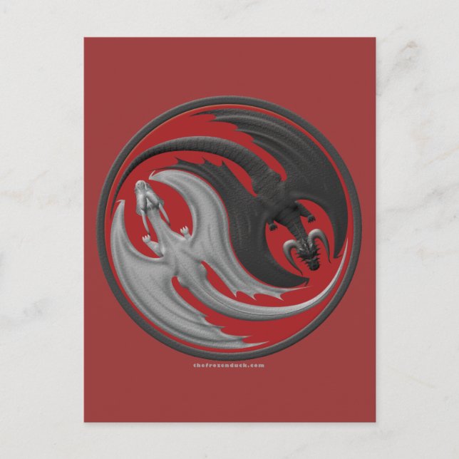 Dragon Yin-Yang Postkarte (Vorderseite)